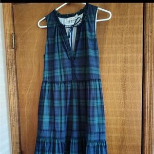 Vineyard Vines Navy and Teal Plaid Dress